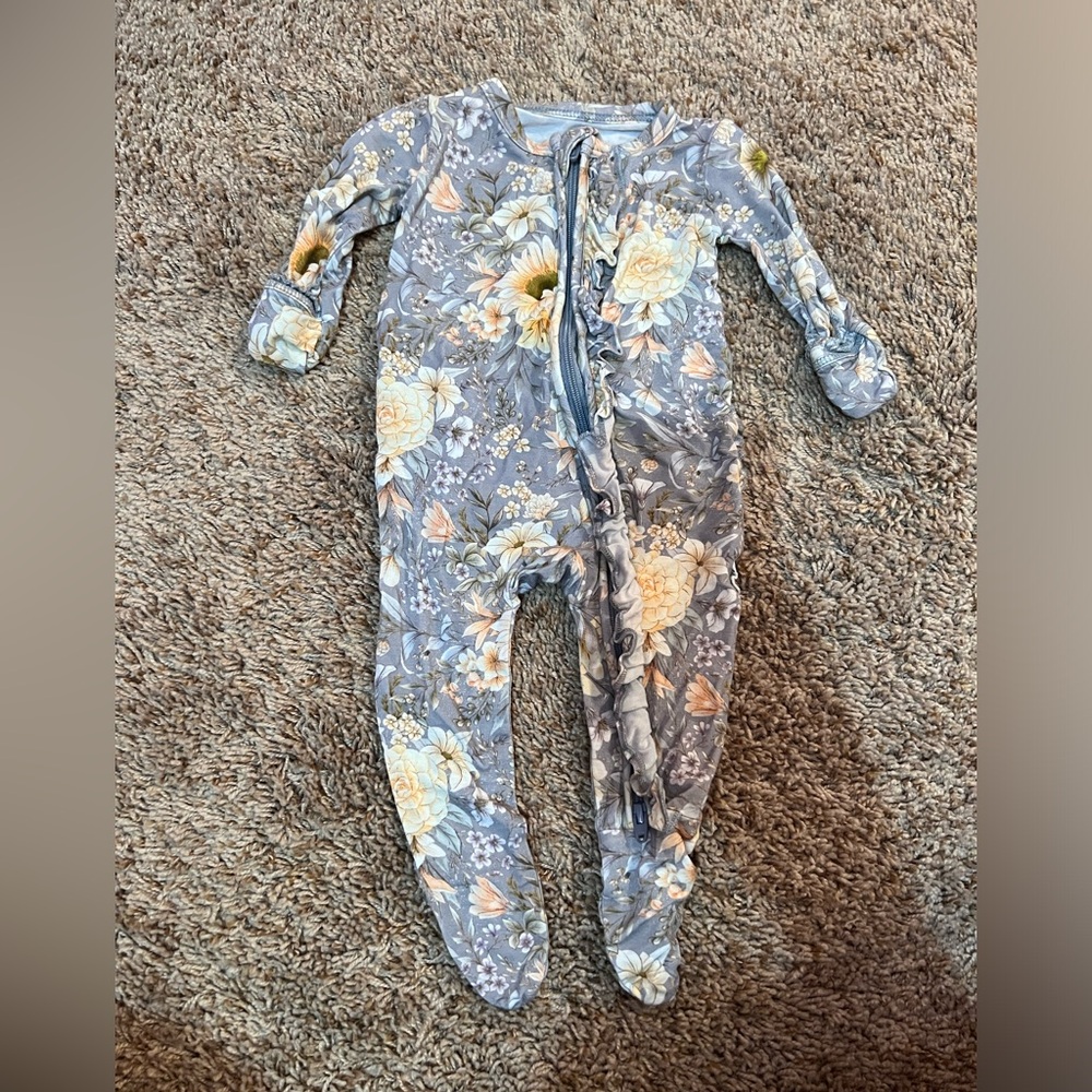 Gigi & Max floral bamboo footie sleeper newborn